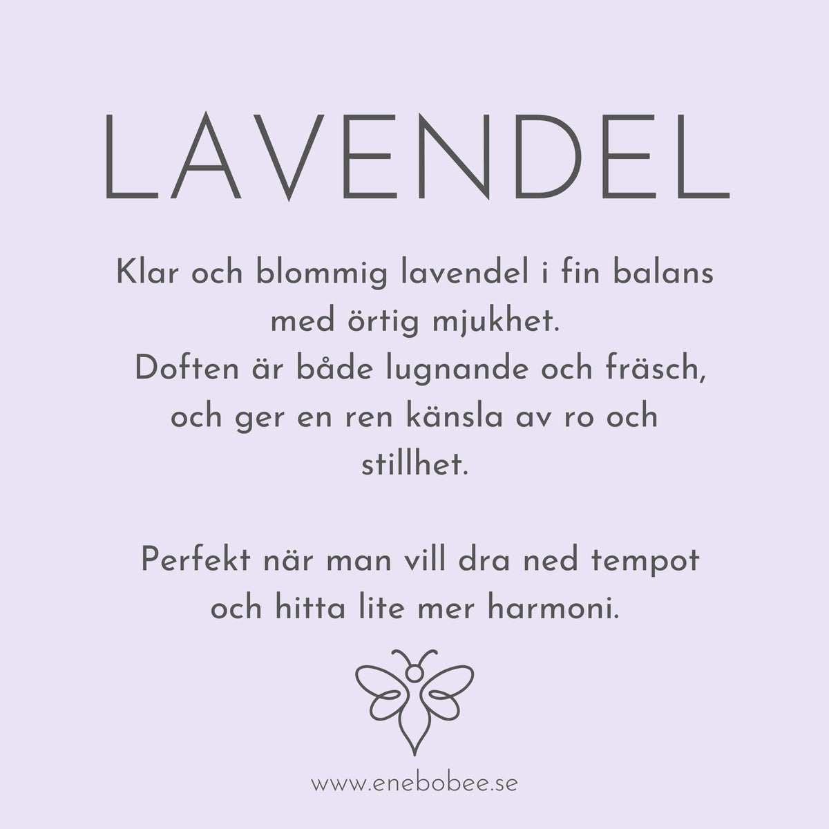 Doftkort beskrivande EneboBees doft Lavendel.