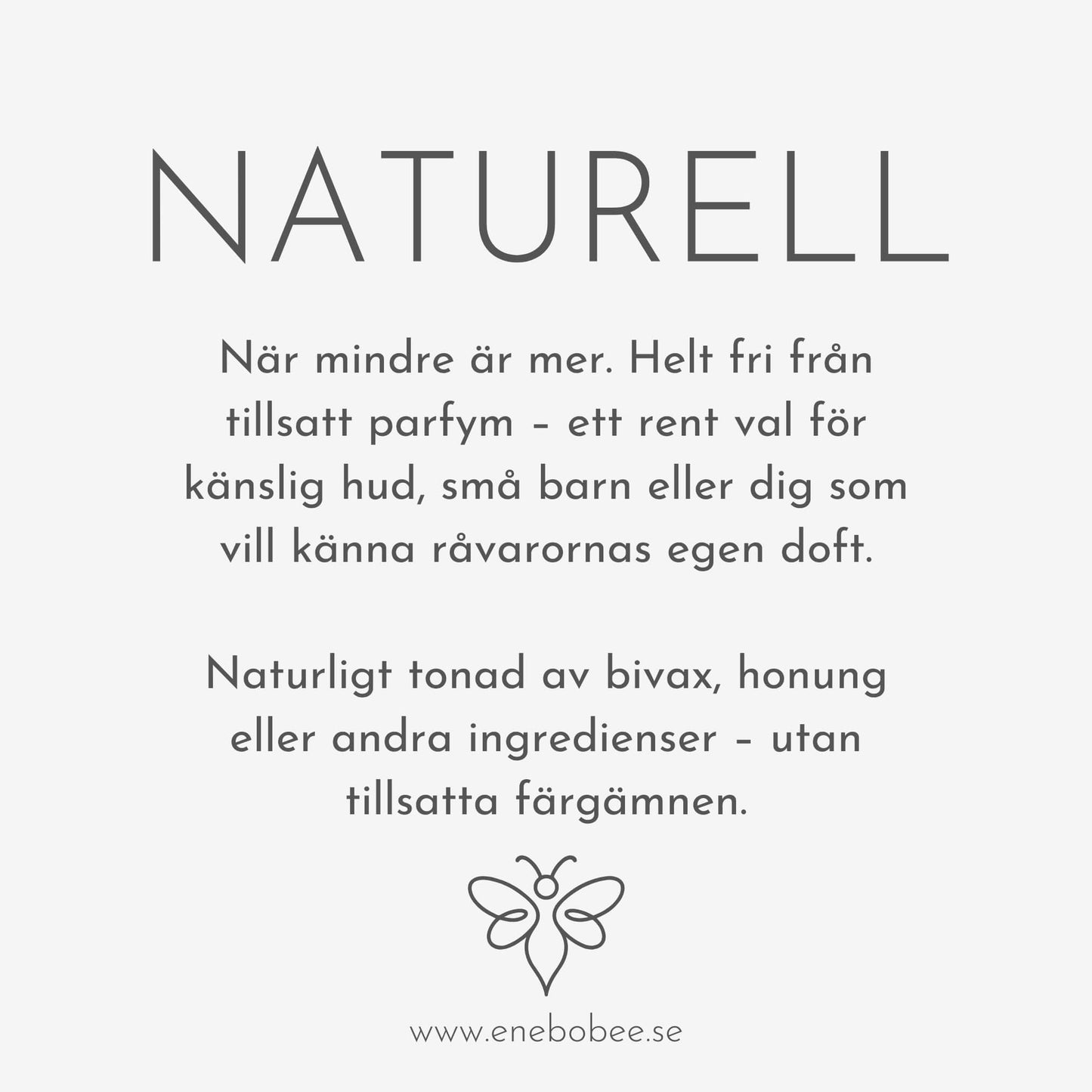 Doftkort beskrivande EneboBees doft Naturell.