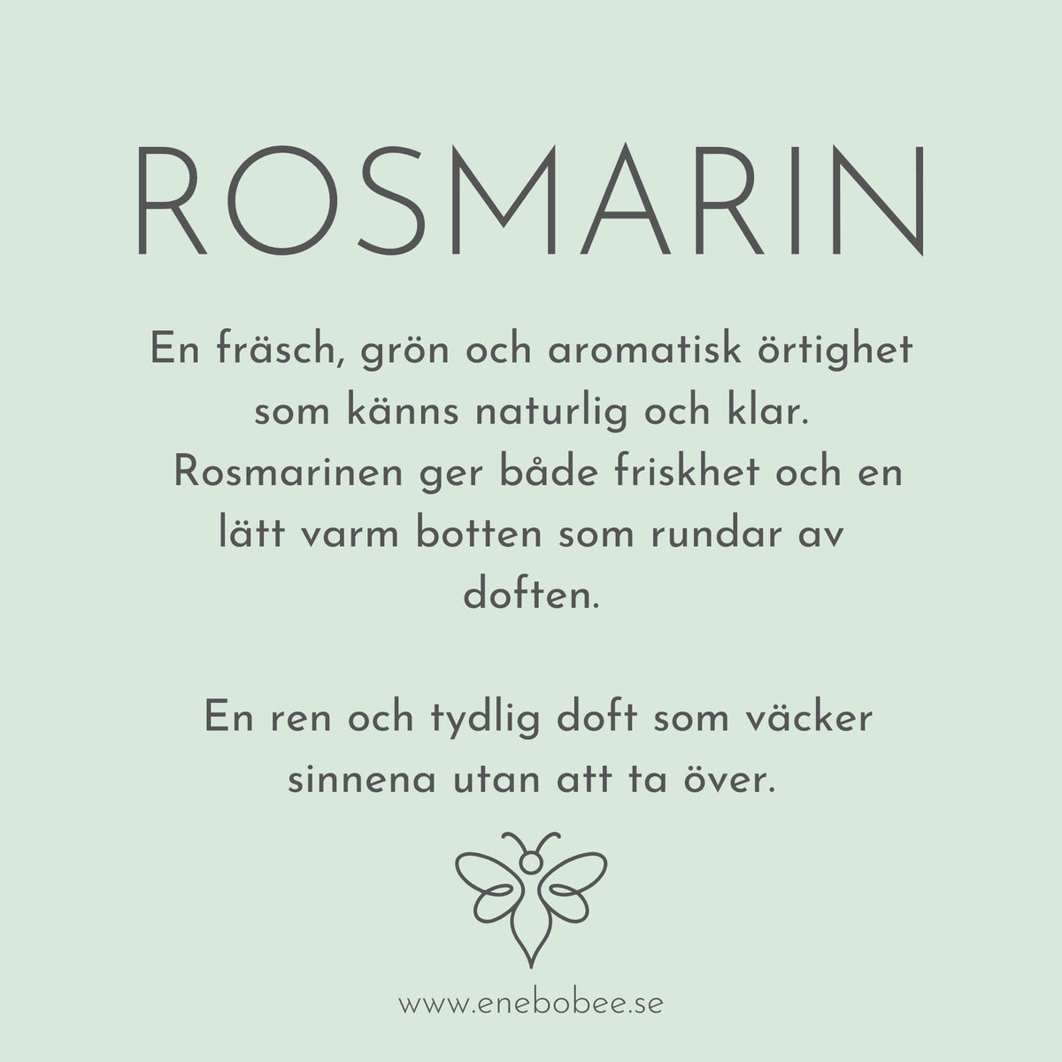 Doftkort beskrivande EneboBees doft Rosmarin.
