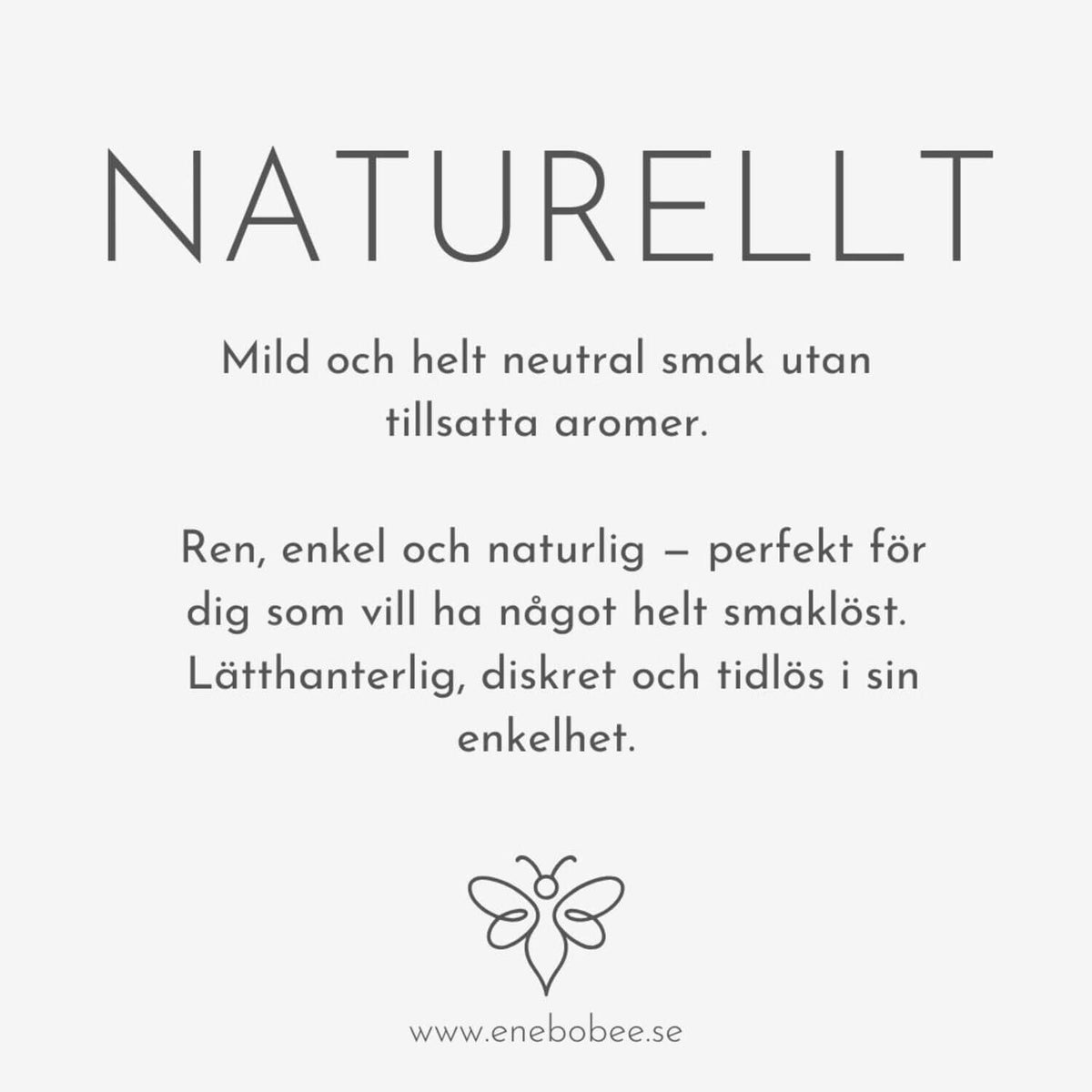 Smakkort beskrivande smaken på EneboBee läppbalsam Naturellt.