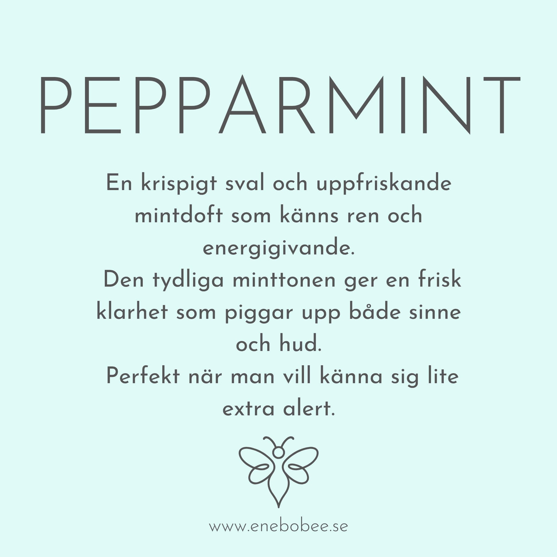 Doftkort beskrivande EneboBees doft Pepparmint.