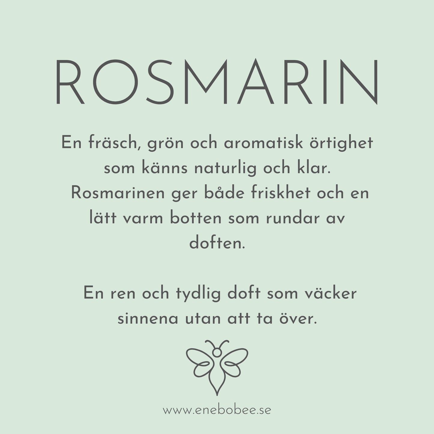 Doftkort beskrivande EneboBees doft Rosmarin.