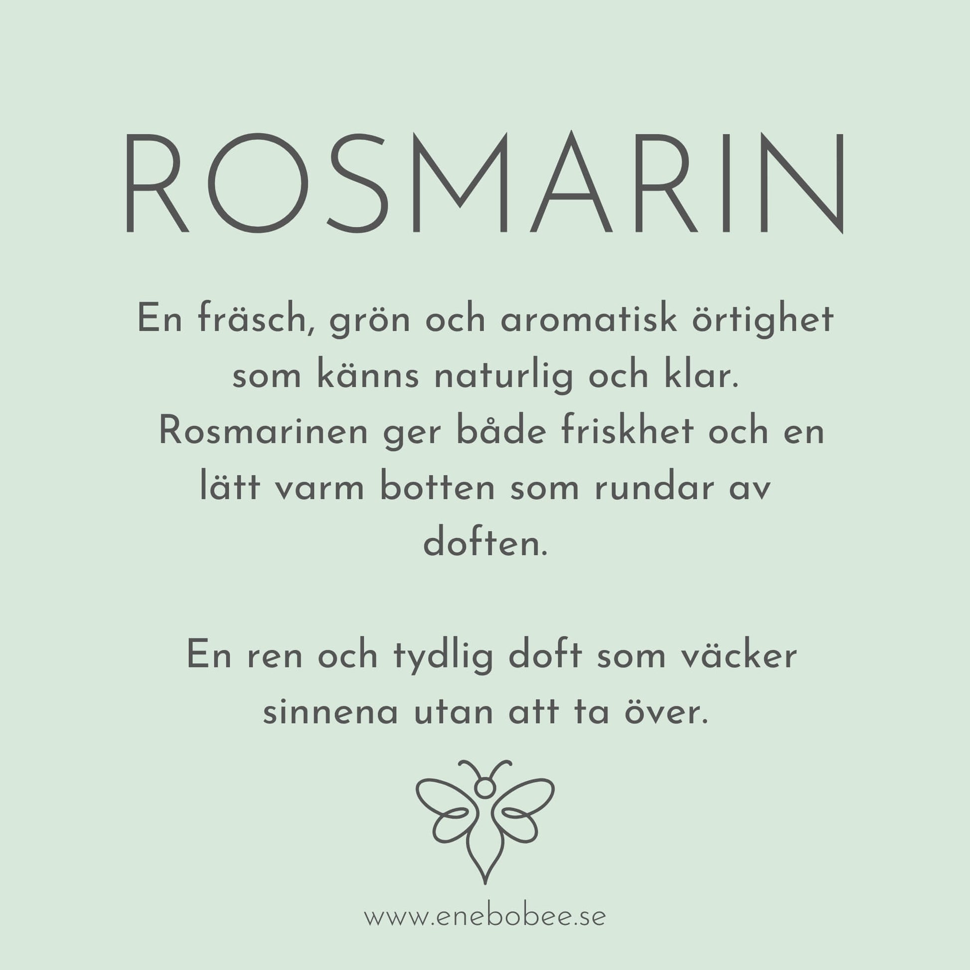 Doftkort beskrivande EneboBees doft Rosmarin.