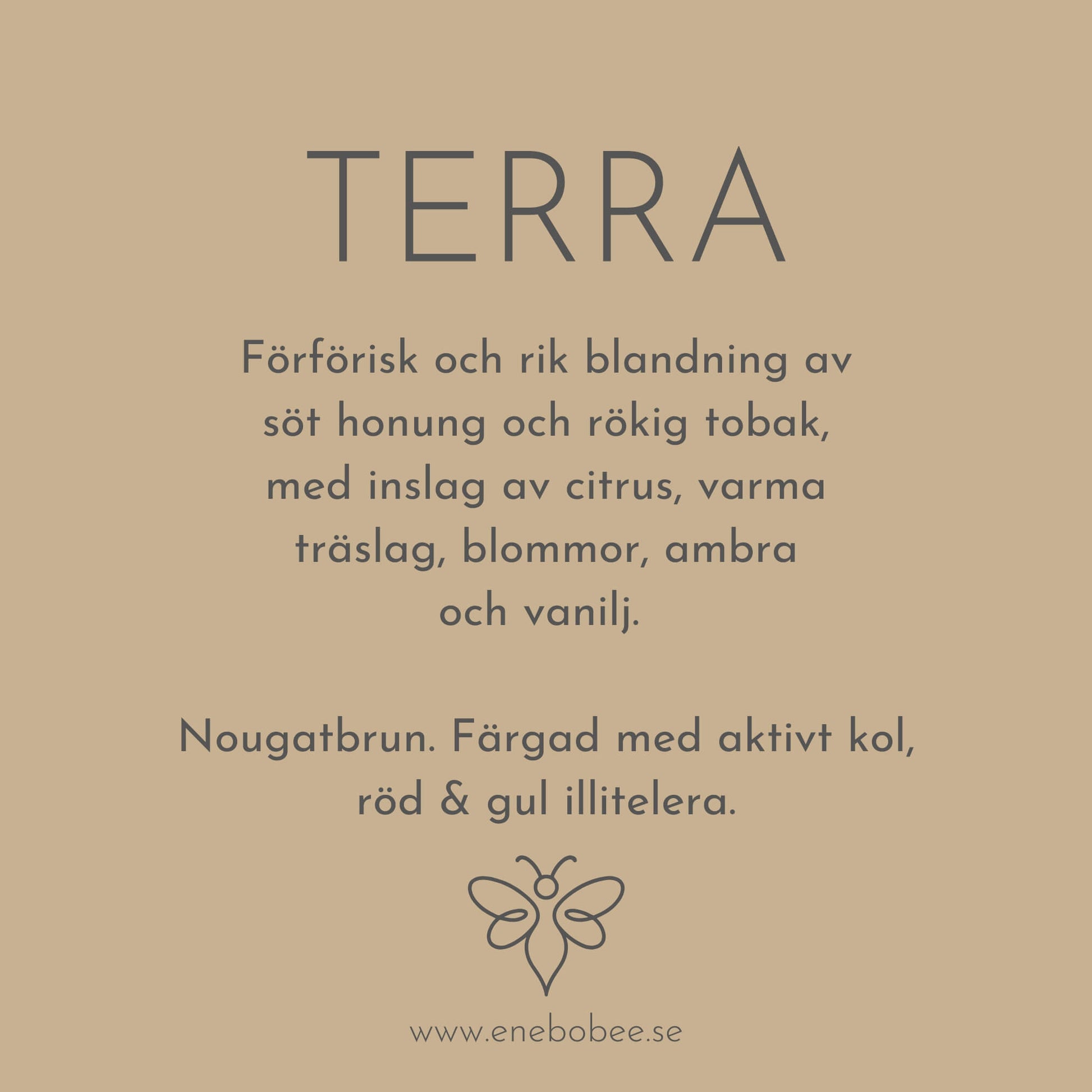 Doftkort beskrivande EneboBees doft Terra.