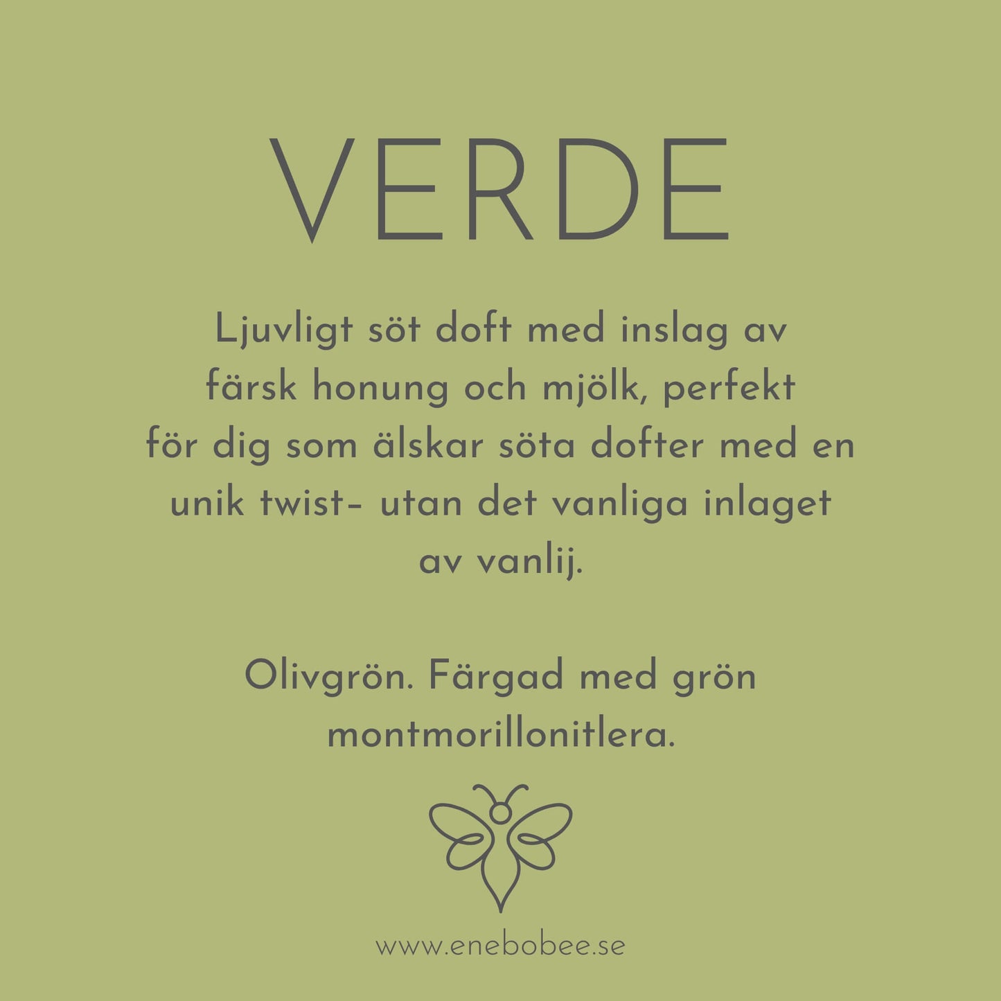 Doftkort beskrivande EneboBees doft Verde.