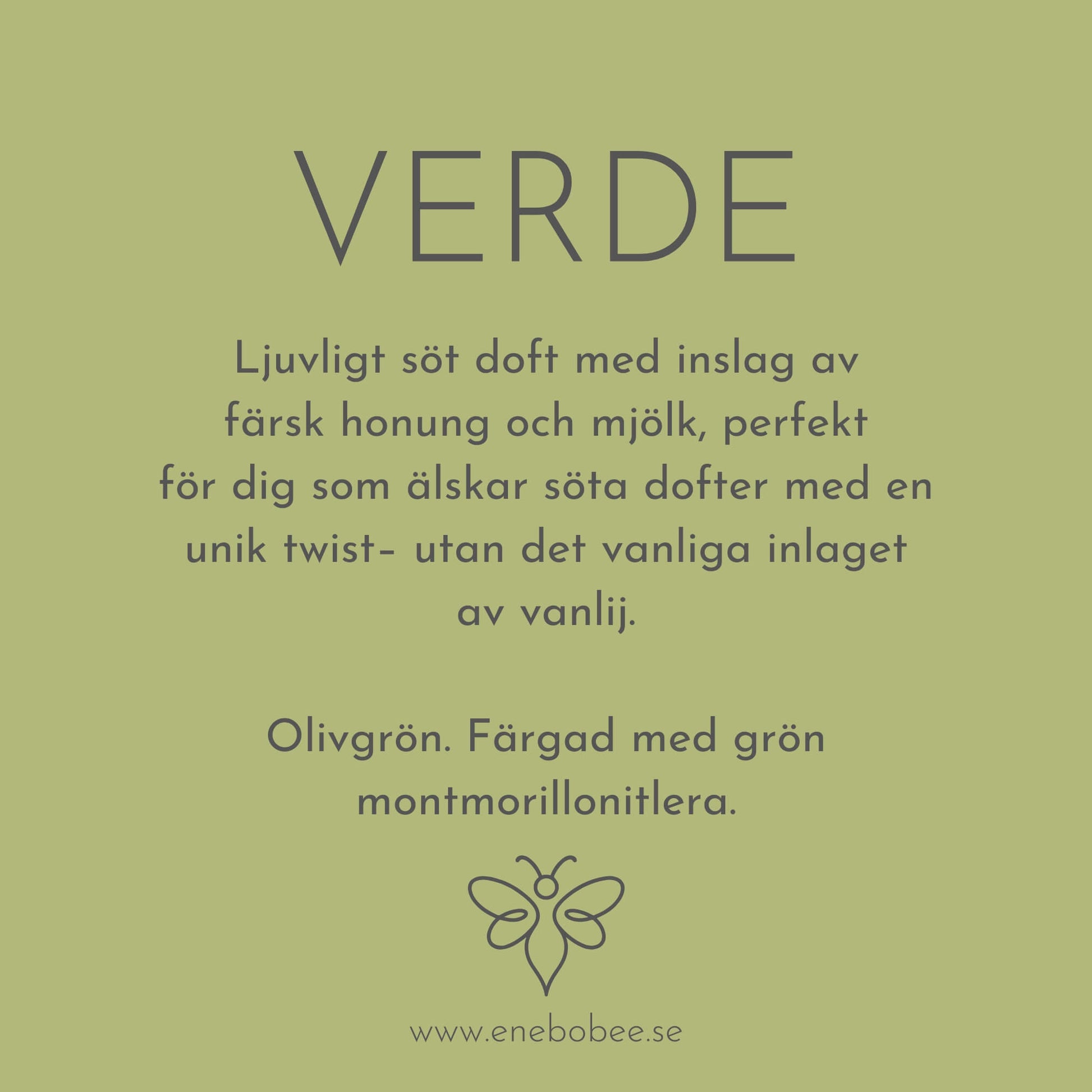 Doftkort beskrivande EneboBees doft Verde.
