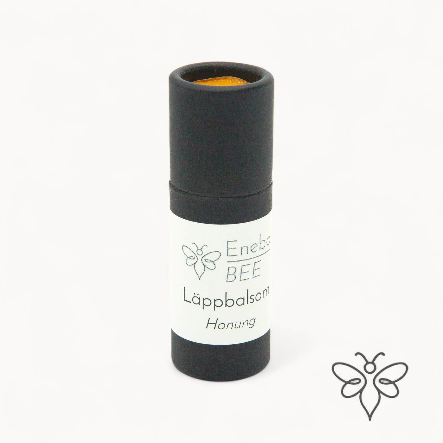 EneboBee läppbalsam Honung i svart pappstift – naturligt och handgjort.