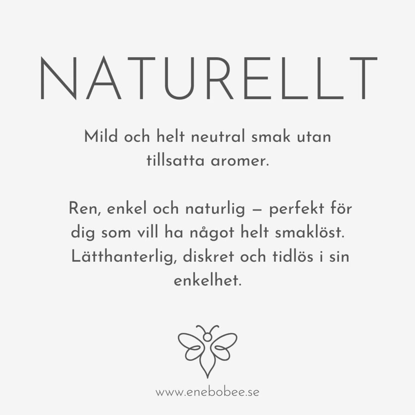 Smakkort beskrivande smaken på EneboBee läppbalsam Naturellt.