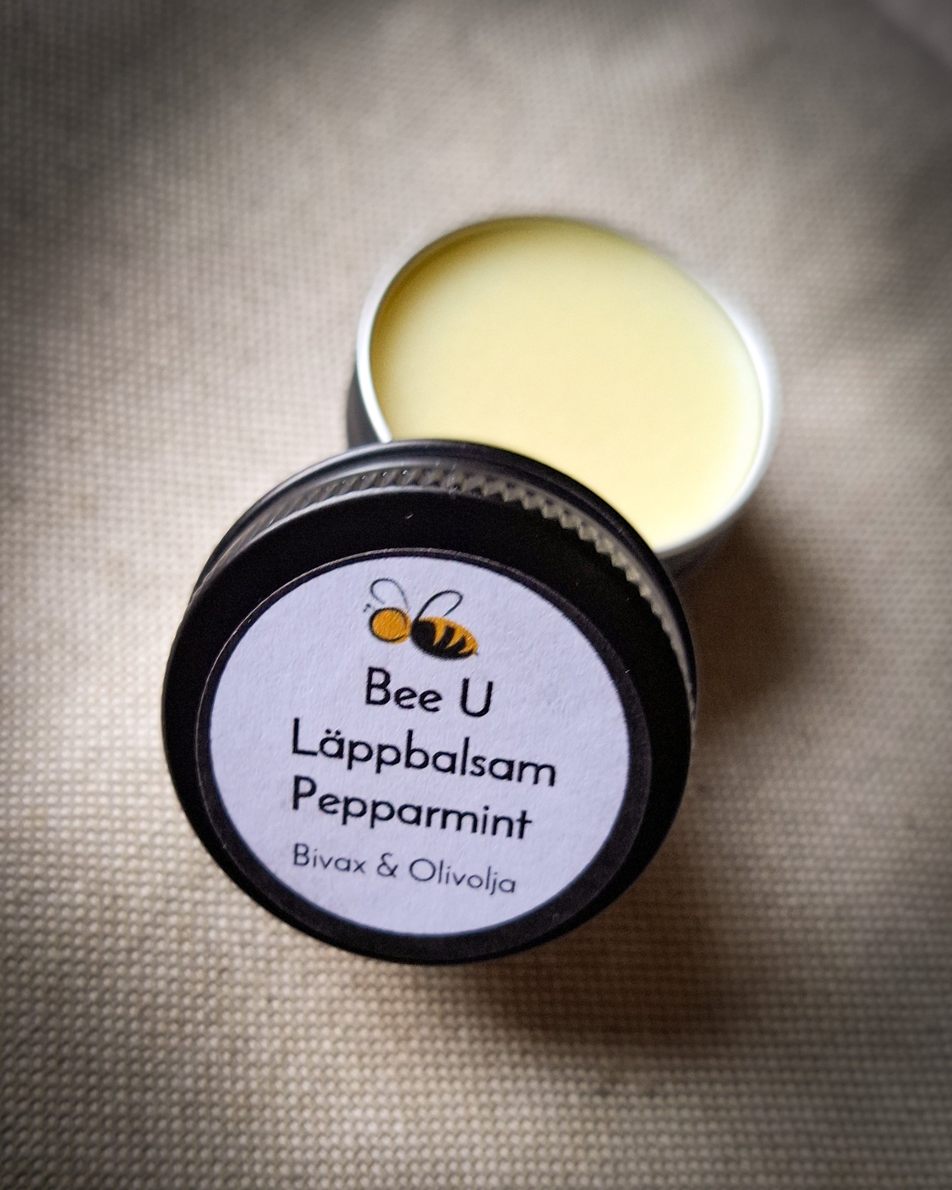 Läppbalsam - Pepparmint, framsida på tyg
