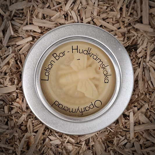 Hudkrämskaka – Lotion Bar med bivax – Naturell – framsida