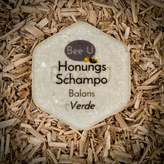 Schampokaka – Honungsschampo – Balans – Verde, framsida